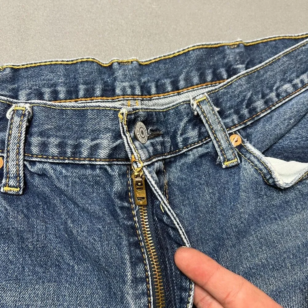 Levis 511 Jeans Men's 38 X 30 Blue Denim Medium Wash Straight Leg Distressed